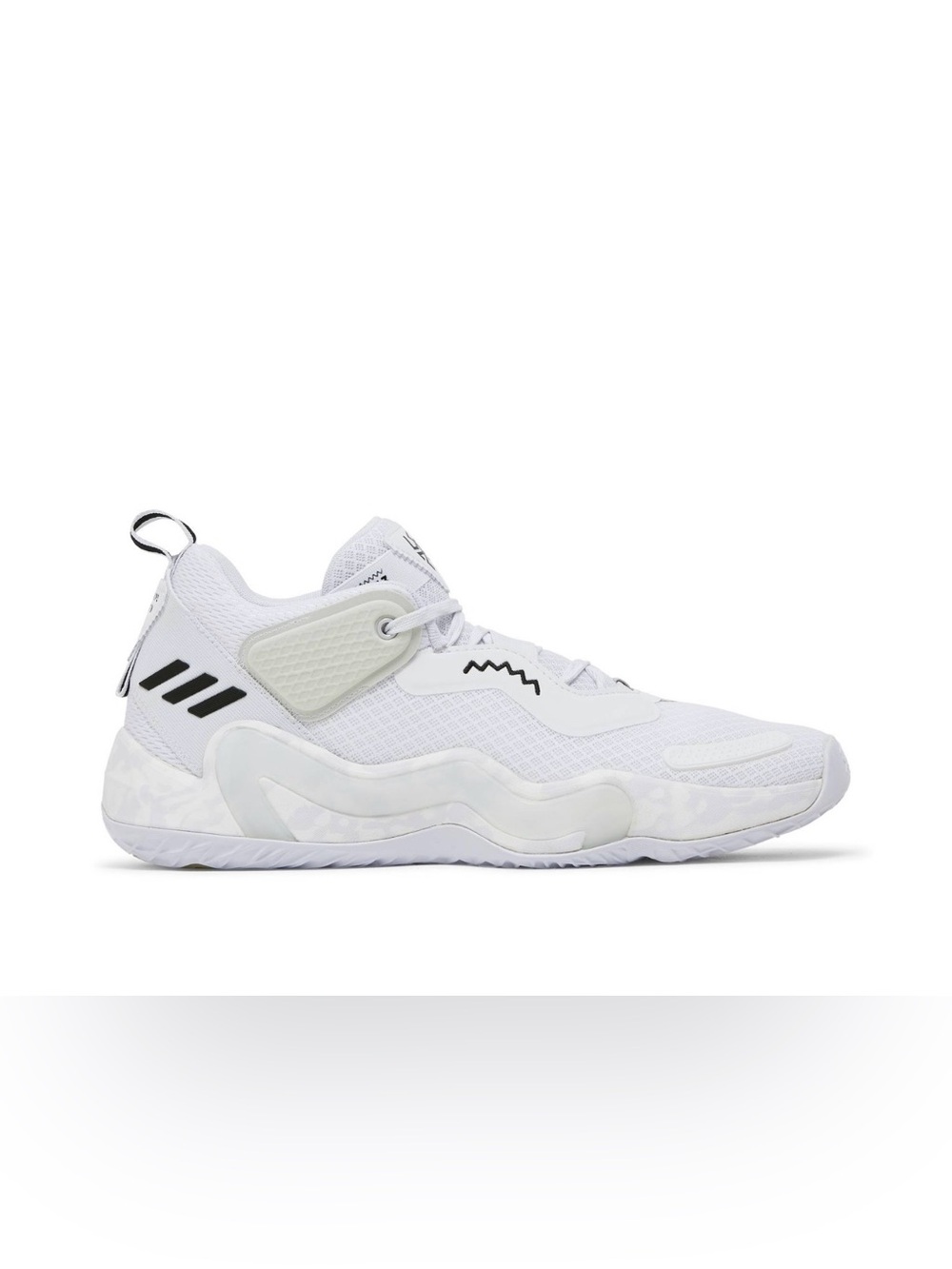 Men's White Athletic Trainers with Black Accent - Performance Basketball Shoe